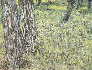 Pine Trees and Dandelions in the Garden of Saint-Paul Hospital (nn04) Vincent Van Gogh
